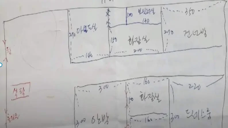전원주택 설계와 배치, 건축 설계사를 만나기 전 내가 그렸던 그림입니다