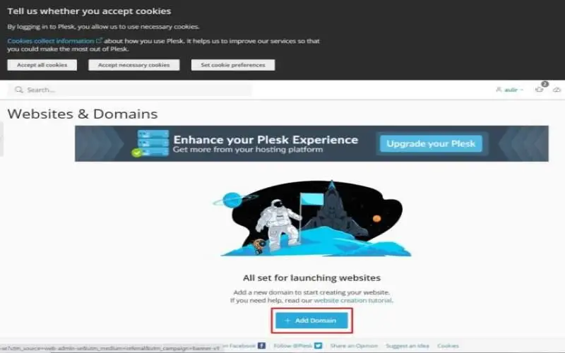 도메인 추가 화면