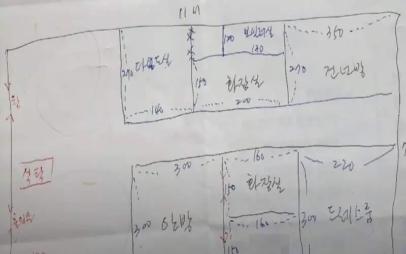 전원주택 설계와 배치, 건축 설계사를 만나기 전 내가 그렸던 그림입니다