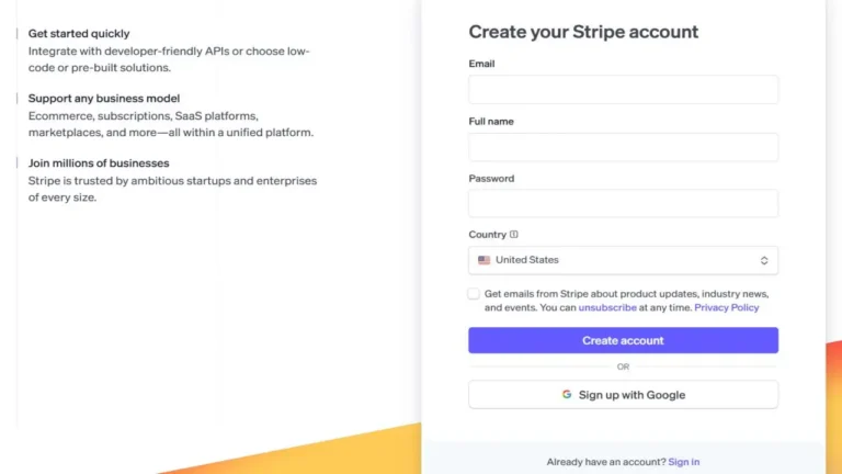 트위터로 돈벌기, Stripe 계정 만드는 방법 이미지