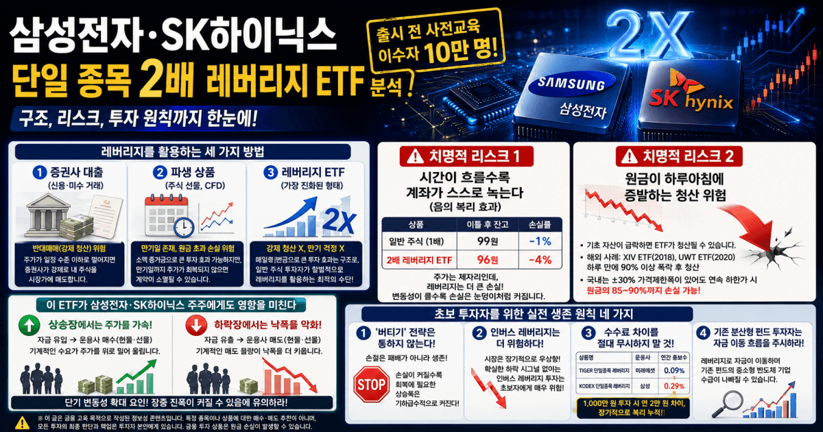 삼성전자 SK하이닉스 단일 종목 2배 레버리지 ETF 분석